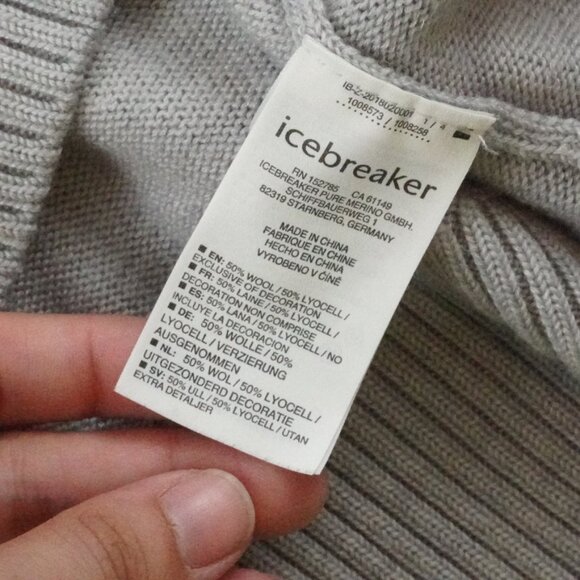 Icebreaker Merino Nova Cowl Neck Sweater Womens Small Gray Wool/Lyocell - Picture 5 of 10